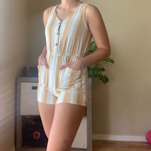 Derek Heart Striped Romper